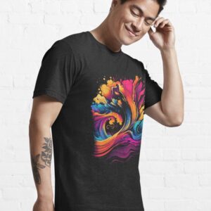 Abstract waves in the sea Essential T-Shirt in india