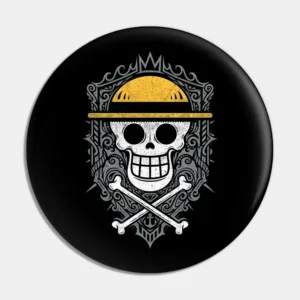 One Picecs Hat Printed Buttons badge pin (Pack of 1) (black)